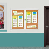 Lockable 2-Door Weatherproof Enclosed Bulletin Board Aluminum 44x32in