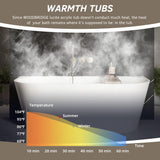 WOODBRIDGE 67 X 30.75 X 23.6" freestanding back-to-wall soaking bathtub with matte black drain included, White WE007