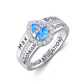 Oseew 2027 Custom Birthstone Class Ring for Women Men (Pear)