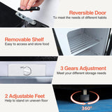 Black Upright freezer 3.5 Cu.ft, Compact Mini Freezer with Stainless Steel Reversible Door, 3 Adjustable Thermostat(23°F to -13°F)