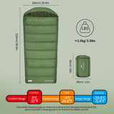 Naturehike Big & Tall Flannel Sleeping Bag for Adults, XXL Sleeping Bag for All Seasons, Machine Washable Sleeping Bags for Camping Hiking Hunting, Compression Sack Included