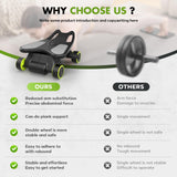 Ab Roller with Elbow Support, Ab Roller Board Core Workout Machine with 4 Wheels, Mini Pilates Reformer Equipment for Home Gym, Abdominal Full-Body Strength