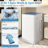 Auertech Portable Washing Machine, 2.0 cu.ft Capacity Fully Automatic Washer with Drain Pump, 7 Programs, 4 Water Levels, Portable Washer Dryer Combo for Apartment, RV, Dorm