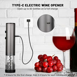 Electric Wine Opener Set for Red Wine, Rechargeable Automatic Wine Corkscrew Bottle Opener with Foil Cutter, Vacuum Stopper, Wine Pour for Wedding Party Home Gifts