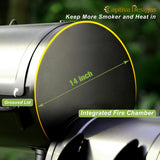 Captiva Designs Charcoal Grill with Offset Smoker, All Metal Steel Made Outdoor Smoker, 512 sq.in Cooking Area, Best Combo