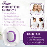 Sitz Bath for Hemorrhoids Relief, Foldable Basin for Toilet Seat, Ideal for Essential Postpartum Care, Perineal Soaking & Hygiene, Includes Hand Flusher with Sprayer, V Steaming Tub by Fivona