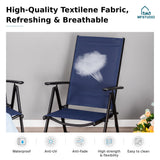 MFSTUDIO Patio Dining Chairs Set of 4, Foldable & 7-Level Backrest, Blue