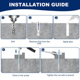 Metalsuberg 1/2"x3" Wedge Anchors by Zinced of Heavy-Duty Fastener for Cement and Concrete (25pcs Pack)