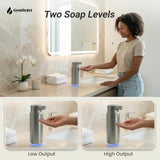 GentleJet CrystalJet Automatic Liquid Soap Dispenser – Touchless Sensor, Stainless Steel, USB-C Rechargeable, Waterproof Kitchen & Bathroom Countertop Soap Dispenser, 300 ml