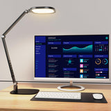 LitONES LED Desk Lamp for Home Office, Eye-Caring Diffused Desk Light, 3 Color Temperature 10 Brightness Computer Light, Dimmable Desk Light with Memory & Timer Func, Metal Swing Arm Table Lamp