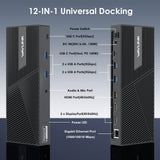 WAVLINK Docking Station 3 Monitors, 12-in-1 DisplayLink Docking Station with 100W PD Charging Triple 4K@60Hz HDMI+DP Gigabit Ethernet 5Gbps USB 3.0 Audio for Dell/HP/Lenovo/MacBook Neo