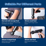 Emicool Massage Gun with Heat and Cold, 2 in 1 Portable Mini Muscle Massager with Extended Handle, Handheld Electric Percussion Deep Massager Tissue Massage Gun for for Home Gym
