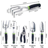 Garden Tool Set, 9 Piece Heavy Duty Gardening Tool Set, with Non-Slip Grip, Storage Tote Bag