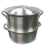Bayou Classic 300-462 Aluminum Half-Bushel Steamer Features Sturdy Riveted Handles Domed Vented Lid Steams Half a Bushel Perfect For Seafood Oysters Vegetables and More