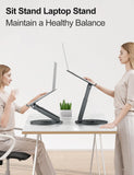 Telescopic Laptop Stand for Desk with 360° Swivel Base, Sit to Stand, Height Adjustable, Portable Riser Holder tounee