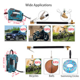 Tire Inflator Portable Air Compressor, 150 PSI with Extension Hose, Exhaust & Quick Air Chuck for Car Motorcycle Bike & Ball(Require Battery Not Include)