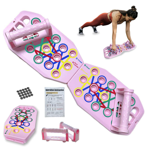 Push Up Board for Women, 28 in 1 Push up Board Pink Workout Equipment Multi-Functional Pushup Stands System Fitness Floor Chest Muscle Exercise MAORISLX