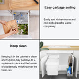 Heavy Duty Double Soft Close Pull-Out Trash Bin with Under-Mount Slides, Dual Waste Cans for Under Kitchen Cabinets, Ideal Garbage Solution (350x480x415mm)