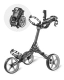 Compact 3 Wheel Golf Push Cart | One Click Folding Design, Smallest Folded Footprint, 32" Wide Wheelbase Caddytek