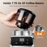 Burr Coffee Grinder Electric, 30 Grinding Settings Emojoy Coffee Bean Grinder, Burr Coffee Grinder for Home Use, Touchscreen and LED Control Panel, Stainless Steel, Conical Burr Grinder