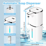 OHIFAST Automatic Liquid Soap Dispenser Touchless, USB Rechargeable Smart Hand Soap Dispenser, 9-Level Adjustable, Physical Button Operation, 13.5oz/400mL Wall Mounted for Bathroom Kitchen Dish Soap