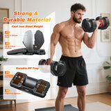 XDDIAS Adjustable Dumbbell Set of 2, 25/55/80LB Dumbbell Set-Fast Adjust Weights Set, 5/10/16 in 1 Free Weights Dumbbells Set with Anti-Slip Metal Handle, Compact Size for Men/Women Home Gym Equipment (Red-25LB 2pcs)