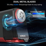 Aurbuex Heavy Duty Electric Pencil Sharpener S280, 3s Fast Sharpening, Dual Cutter Design, Zinc Alloy Blade for 12,000+ Sharpening, Auto Start/Stop