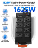 Outdoor Power Strip Waterproof IPX6, Outlet Extender, 8 AC+4USB