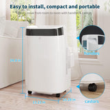 10000 BTU Portable Air Conditioner with White Body, Cooling, Dehumidifying & Fan Features, Quiet Operation, Suitable for Medium Rooms, 24-Hour Timer & Energy Efficient