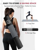 Yoga Mat - 72"x36" Extra Wide Exercise Mat - 1/4" Thick Dual Color PVC | Anti-Slip Surface & High Cushioning - Ideal for Yoga, Pilates & Home Workouts - Bonus Mesh Bag