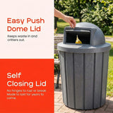 Campus Collection 42 Gallon Commercial Trash Can with Lid | Dark Granite