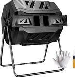 Compost Tumbler Bin 43 Gallon Dual Chamber Compost Bin - Ludes Gardening Gloves