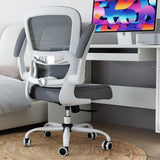 Office Chair - Ergonomic Desk Chair with Adjustable Lumbar Support (White+Black)