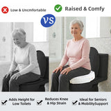XYRONICA Toilet Seat Riser Cushion, 3 Inch Padded Toilet Seat Cushion for Seniors, High-Density Foam with Velcro Fastening, Stable & Non-Slip, Fits Standard & Elongated Toilets
