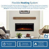 Touchstone Smart Electric Fireplace-The Sideline 72" Wide-in Wall Recessed - 30 Realistic Ember Color/Flame Options - 1,500W Heater w/Thermostat - Log & Crystal Hearth Options - Alexa/WiFi Enabled