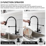 Black Kitchen Faucet with Pull Down Sprayer, AIMADI Commercial Single Handle Pull-Down Sprayer Kitchen Faucets,Matte Black