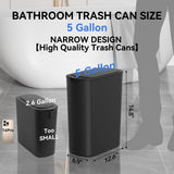 FRESHLIX 5 Gallon Motion Sensor Bathroom Automatic Trash Can with Lid (5 Gallon Black)