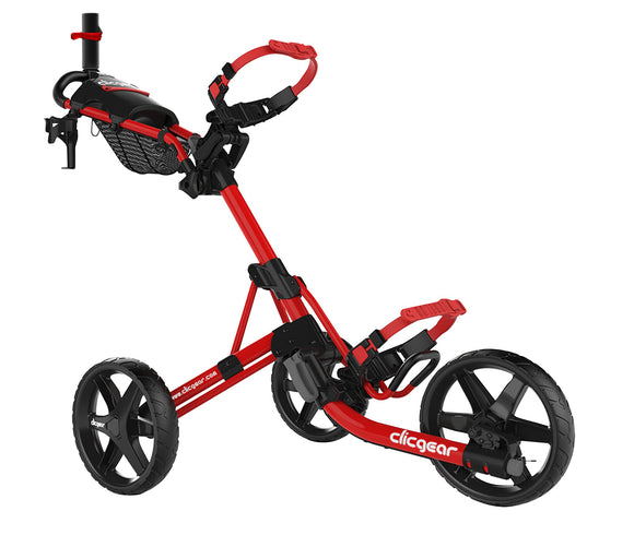 Clicgear Model 4.0 Golf Push Cart, 3-Wheel Foldable Walking Golf Cart (Red) Clicgear