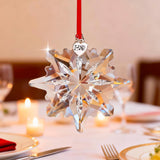 2026 Crystal Snowflak Suncatcher Faceted Christmas Hanging Ornament