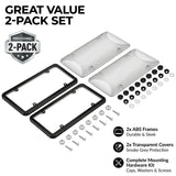 License Plate Frame Cover, Clear License Plate Protector 2 Pack, ABS Car Rear Front Plate Frames with Screws Caps, Rustproof, Unbreakable, Easy Install for Cars, Trucks, SUVs, Clear Gray