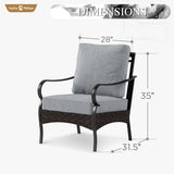 Sophia & William Metal Patio Furniture Set, 2 Pieces Outdoor Couch Sets