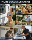 2026 Upgraded Portable Shower with Heater for Camping, 6000mAh Rechargeable Camping Shower Pump with LED Display, 3 Spray Modes 5 Gal Foldable Bucket, Outdoor Shower for Travel RV Pet Bath Car Washing