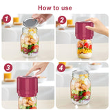 UNERVER M11 Mason Jar Vacuum Sealer - Electric Mason Jar Vacuum Sealer Kit with Wide and Regular Mouth Mason Lids, Jar Vacuum Sealer for Canning Jars, Vacuum Sealing Machine for Food Storage