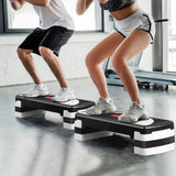 Smartxchoices 30'' Aerobics Stepper Workout Step Platform with 4" - 6" - 8" Adjustable Risers, Fitness Exercise Workout Trainer,Non-slip Step Platform for Cardio, Core, Strength Training,Home Gym