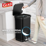 Series 2 with Clorox Protection - Large Black Kitchen Garbage Bin with Soft Close Lid