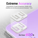 Ovutek Bathroom Scale for Body Weight, Highly Accurate Digital Weighing Machine for People, Upgraded Batteries Included, Compact Size, LED Display, High Standards Sturdy Tempered Glass, 400lb (Purple)