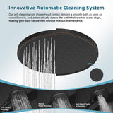 Hibbent cUPC Certified Self-cleaning Shower Head Combo, High Pressure 10'' Rain Showerhead with 3-Spray Handheld, All Metal Arm with Easy Reach 4-way Diverter, 71" Hose & Holder, Oil-rubbed Bronze