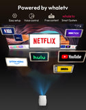 Xgody Gimbal N5 Compatible with Netflix & Auto Focus Keystone Smart Mini Projector with WiFi6 and Bluetooth, Portable Projector Native 1080P & Voice Controlled, 4K Home Movie Projector, White