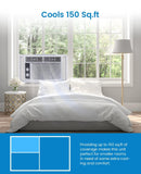 GarveeLife 5,000 BTU Window Air Conditioner - Cool up to 150 Sq. Ft. with Easy-to-Use Mechanical Controls and Reusable Filter, Perfect for Small Bedroom, Living Room, Home Office, White