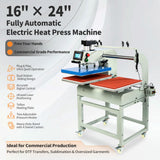 16x24 Fully Electric Up Sliding Dual-Platen Auto Heat Press Machine